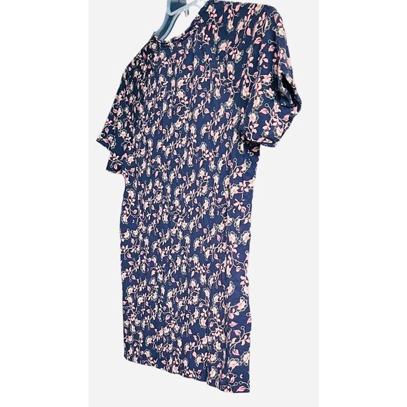 JOCKEY RELAX OR PLAY SHORT SLV T-SHIRT, WOMENS, M, NAVY BLUE-PINK GREEN FLORAL - Picture 4 of 8